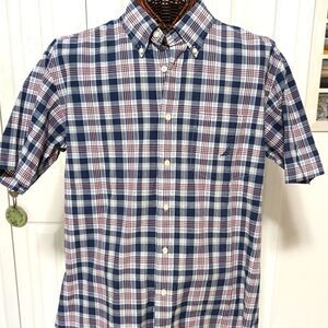 Men's Nautica Plaid Shirt - Short Sleeve Button Down 100% Cotton Shirt